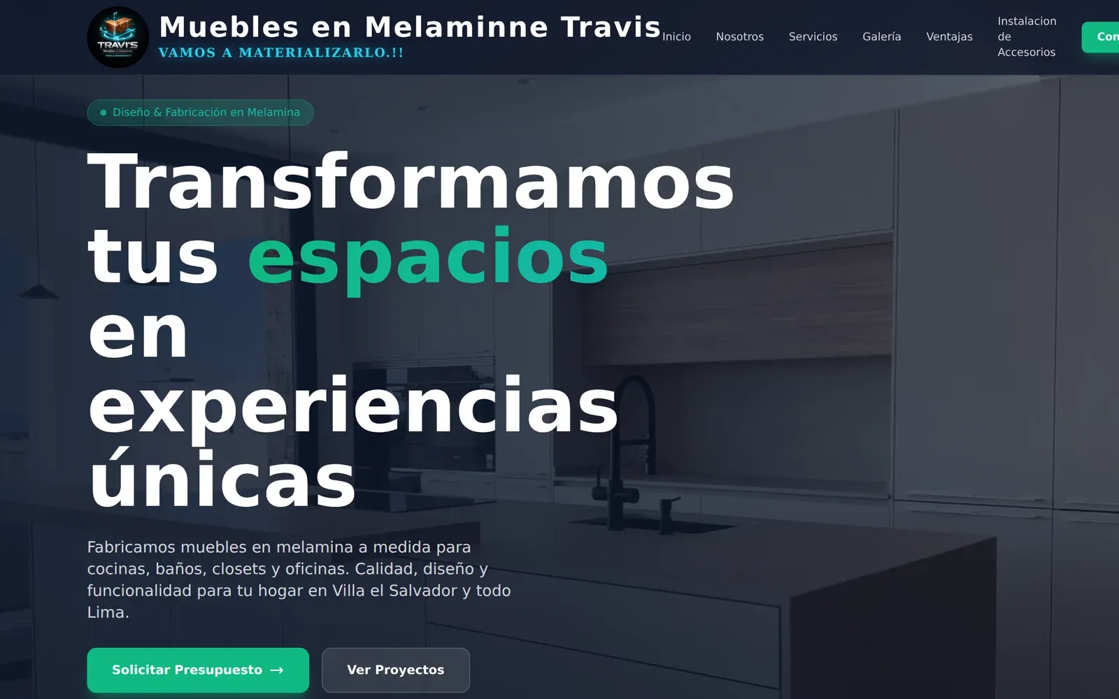 Captura de la web de Muebles en Melaminne